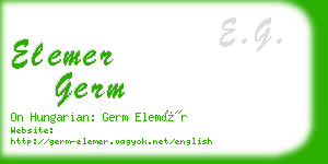 elemer germ business card